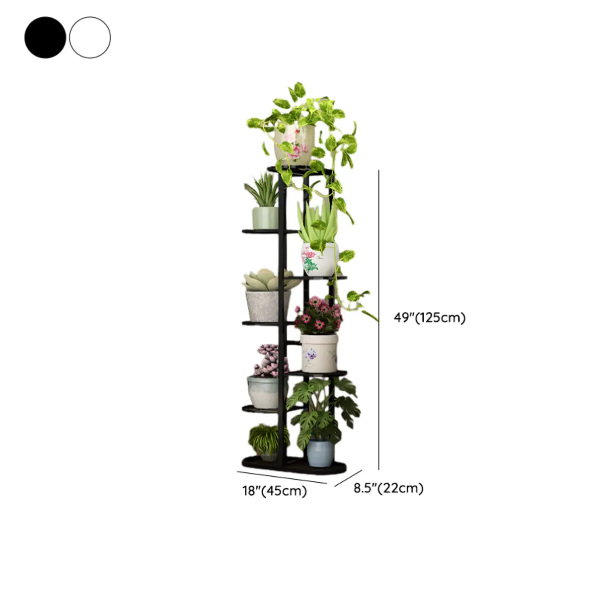 Casual Multi-Level Oval Metal Indoor Plant Stand White Image - 20