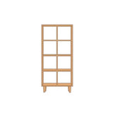 Casual Natural Finish Vertical Timber Etagere Bookcase Image - 10