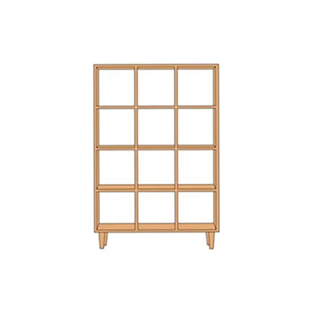 Casual Natural Finish Vertical Timber Etagere Bookcase Image - 11