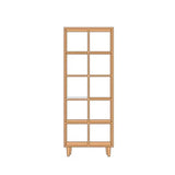 Casual Natural Finish Vertical Timber Etagere Bookcase Image - 13