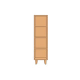 Casual Natural Finish Vertical Timber Etagere Bookcase Image - 16