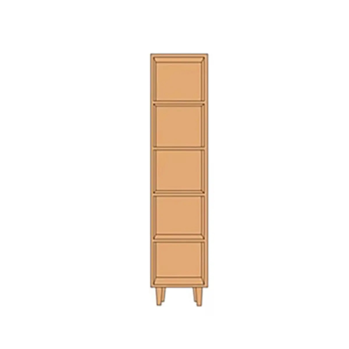 Casual Natural Finish Vertical Timber Etagere Bookcase Image - 17