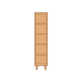 Casual Natural Finish Vertical Timber Etagere Bookcase Image - 17