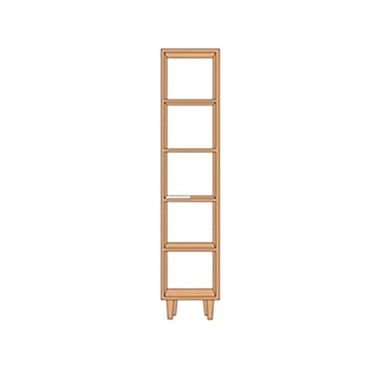 Casual Natural Finish Vertical Timber Etagere Bookcase Image - 2