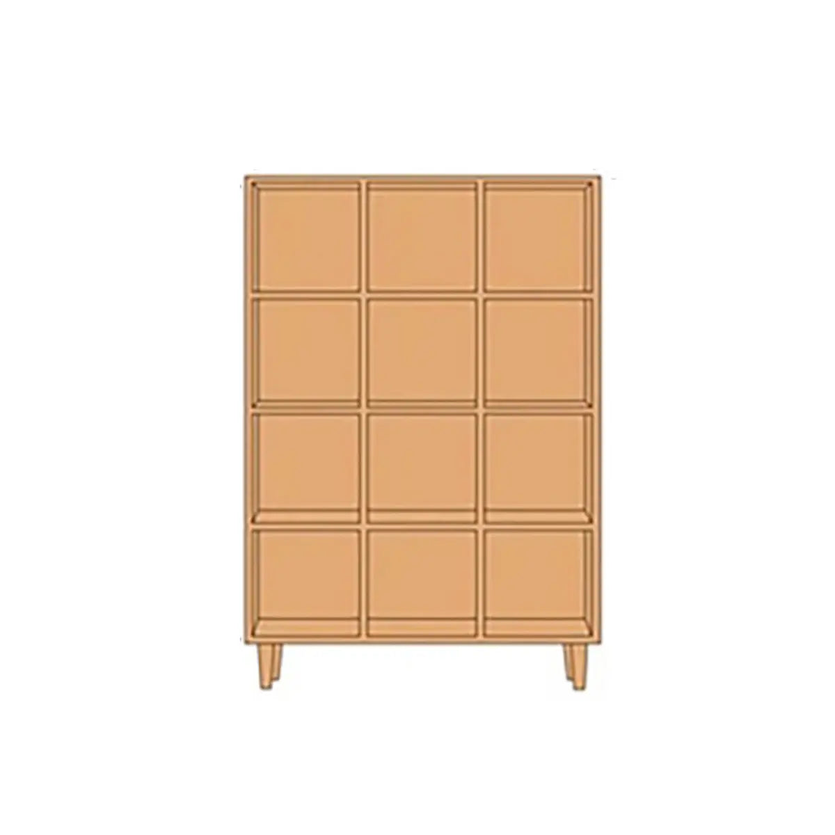 Casual Natural Finish Vertical Timber Etagere Bookcase Image - 22