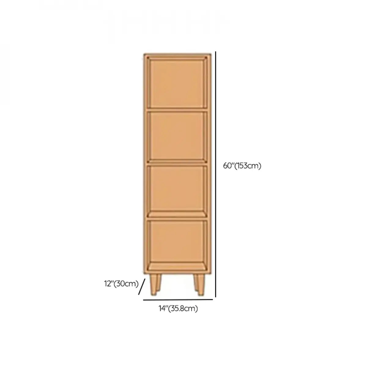 Casual Natural Finish Vertical Timber Etagere Bookcase Image - 26