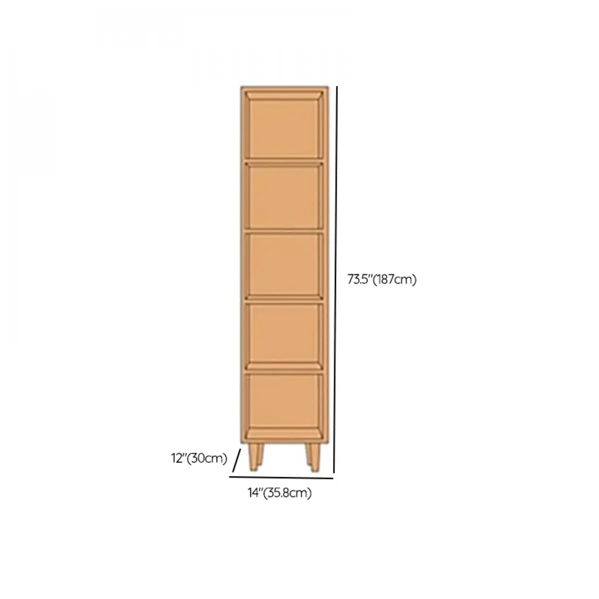 Casual Natural Finish Vertical Timber Etagere Bookcase Image - 28