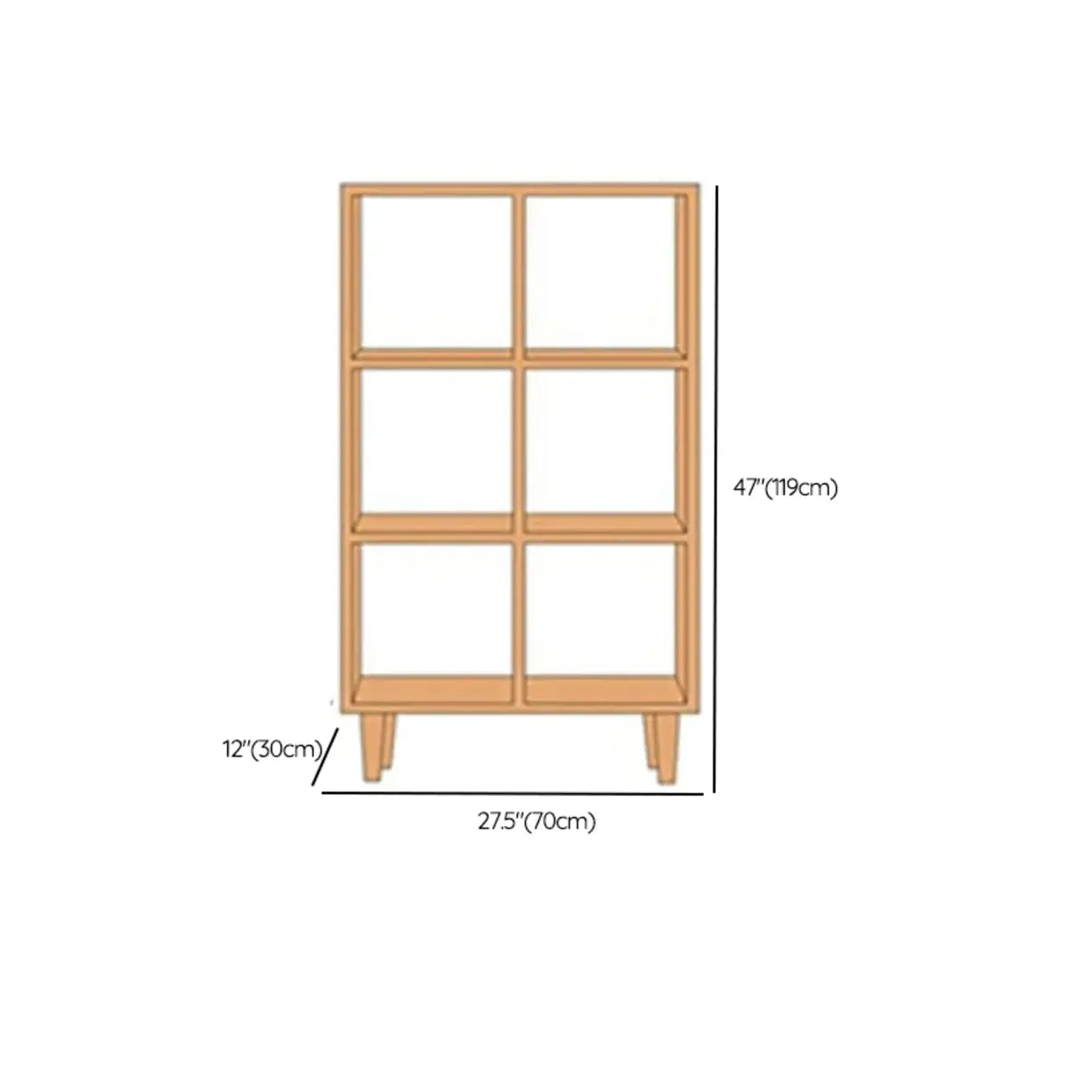 Casual Natural Finish Vertical Timber Etagere Bookcase Image - 31