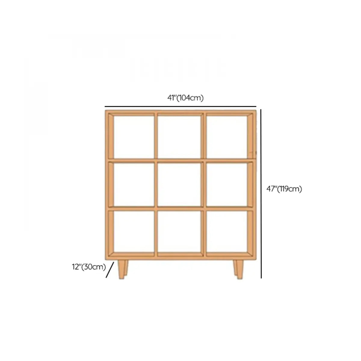 Casual Natural Finish Vertical Timber Etagere Bookcase Image - 33