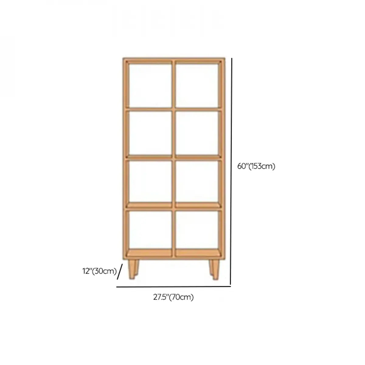 Casual Natural Finish Vertical Timber Etagere Bookcase Image - 35