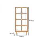 Casual Natural Finish Vertical Timber Etagere Bookcase Image - 35