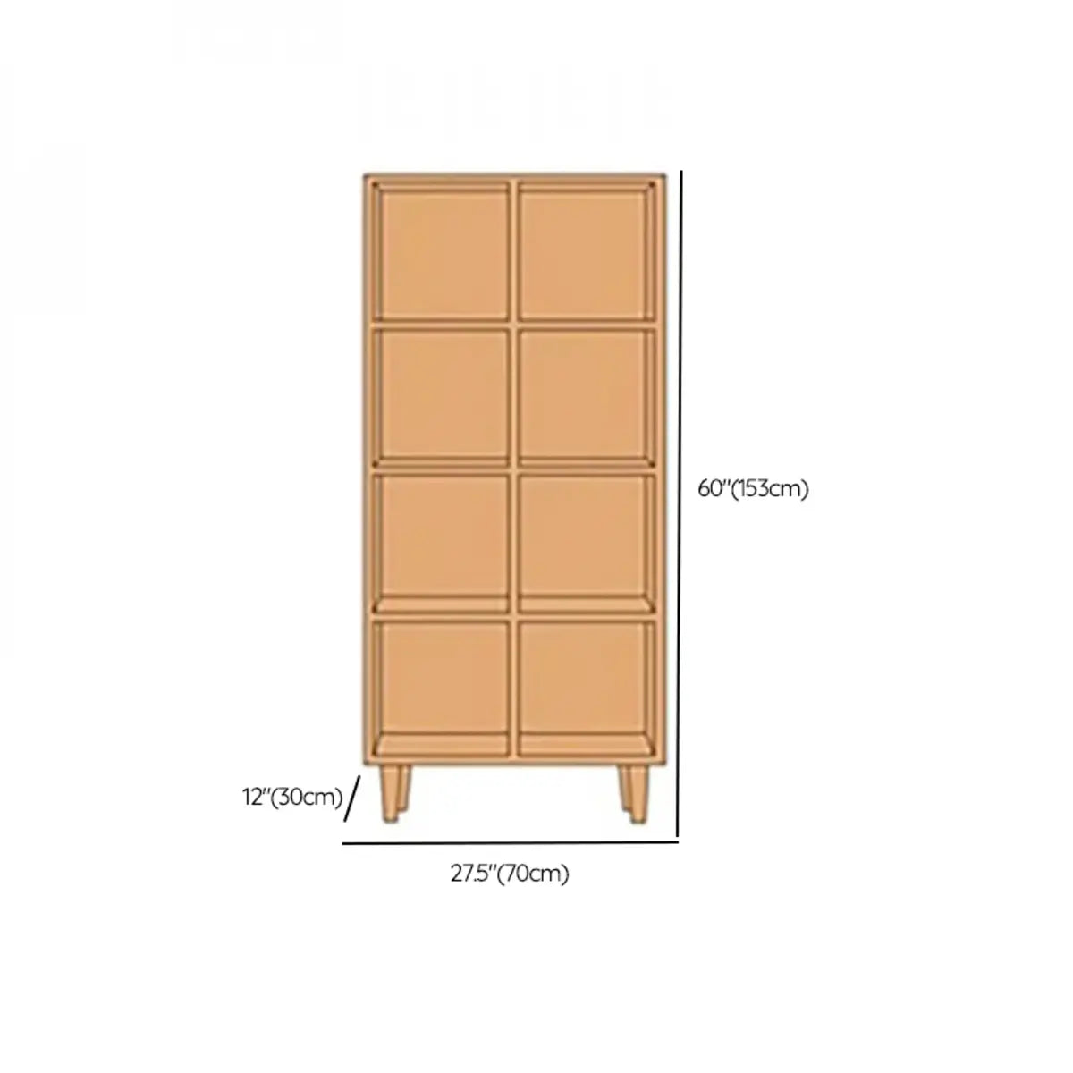 Casual Natural Finish Vertical Timber Etagere Bookcase Image - 36