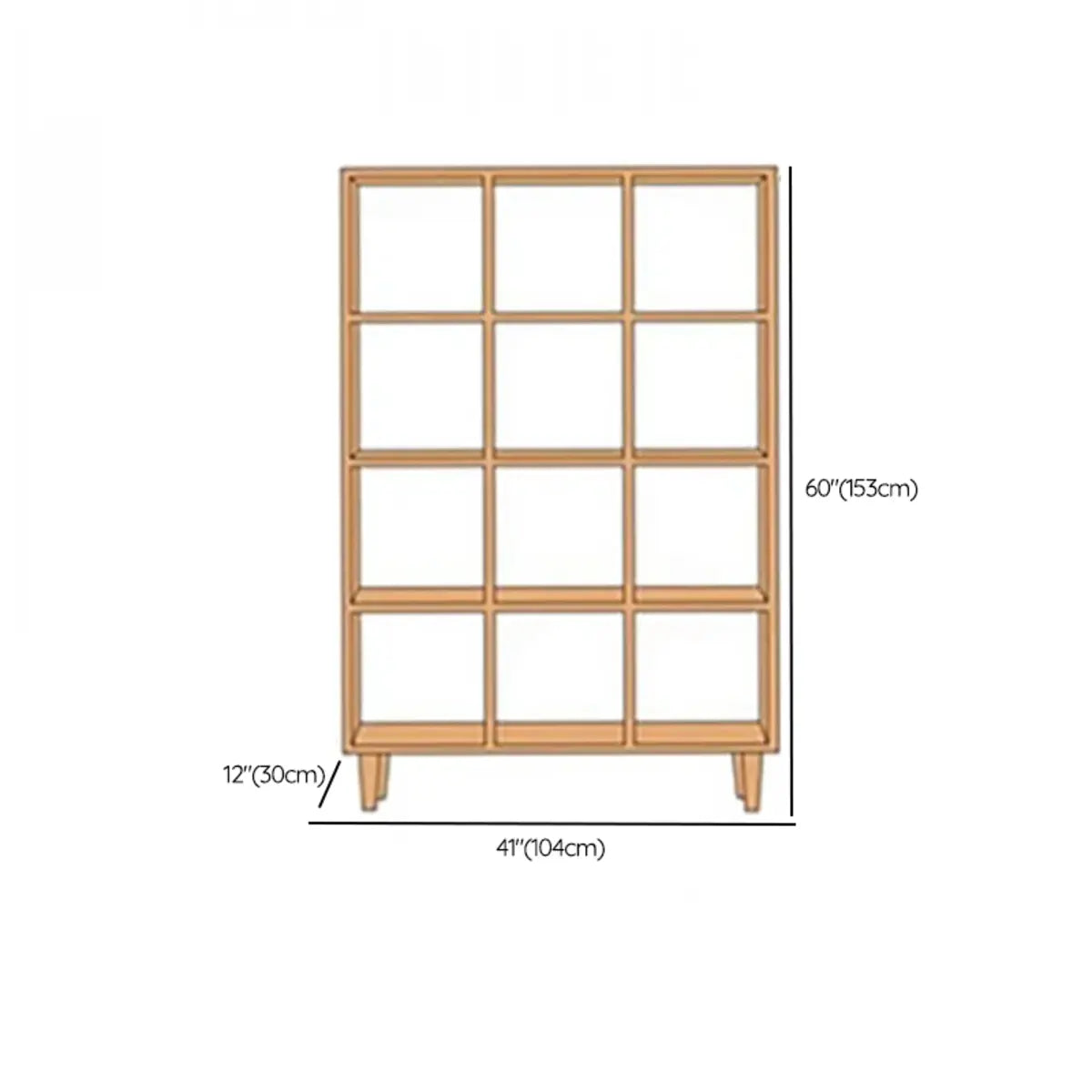 Casual Natural Finish Vertical Timber Etagere Bookcase Image - 37