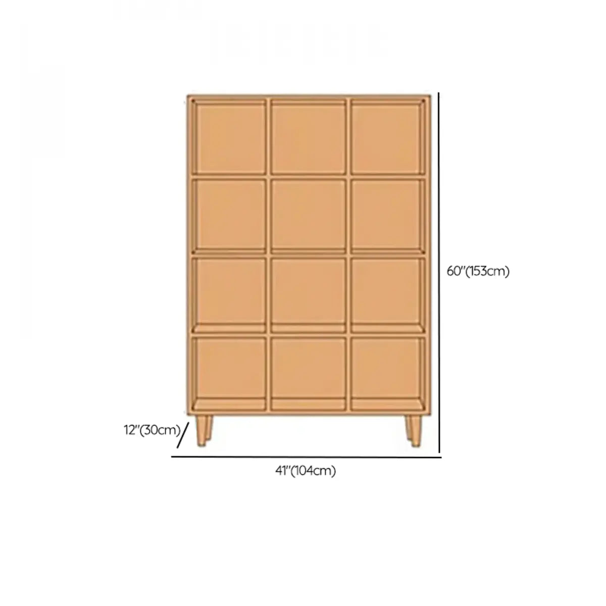 Casual Natural Finish Vertical Timber Etagere Bookcase Image - 38