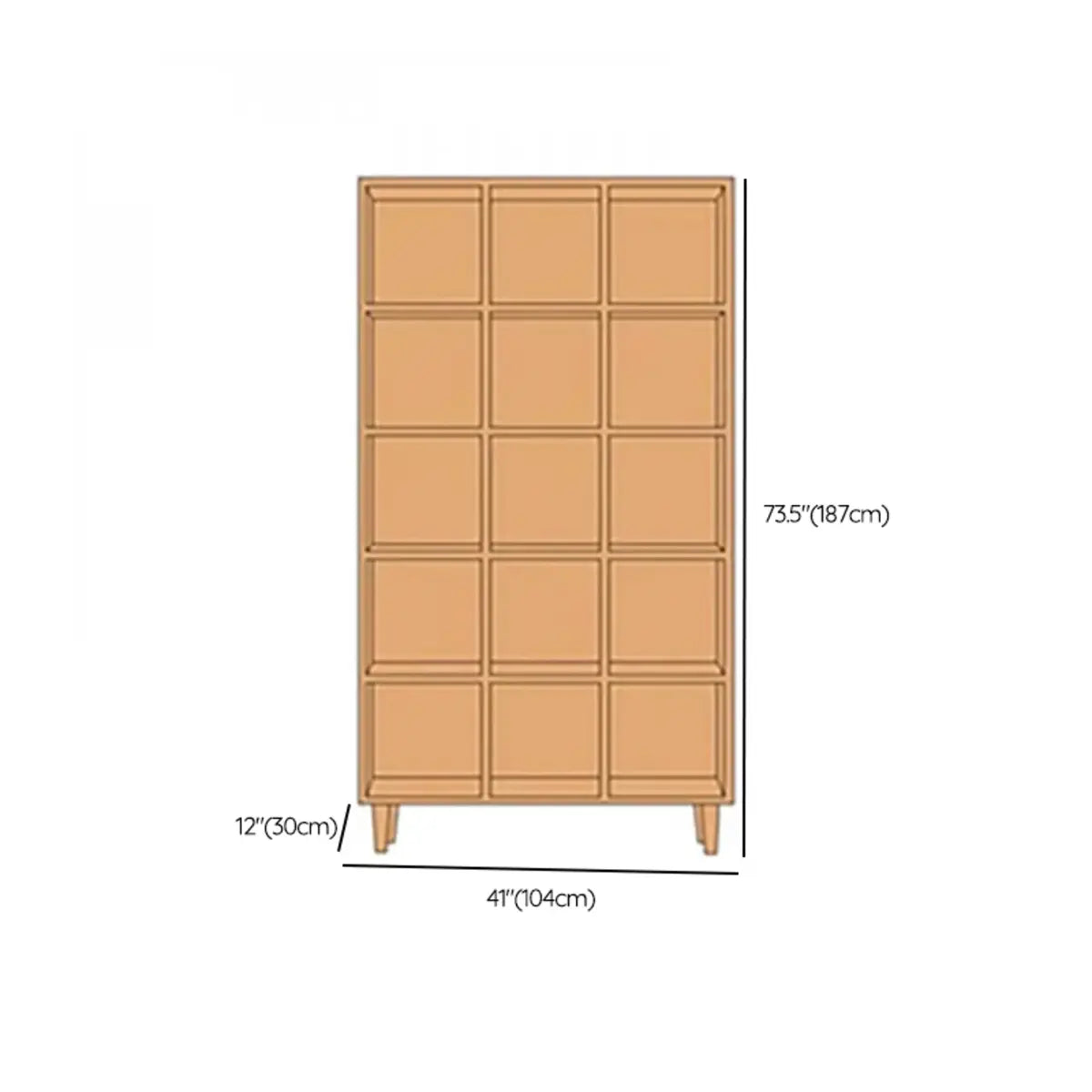 Casual Natural Finish Vertical Timber Etagere Bookcase Image - 41