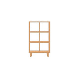 Casual Natural Finish Vertical Timber Etagere Bookcase Image - 5