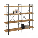 Casual Open Back Metal Frame Rectangular Bookcase Image - 14