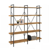 Casual Open Back Metal Frame Rectangular Bookcase Image - 19