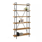 Casual Open Back Metal Frame Rectangular Bookcase Image - 22