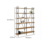 Casual Open Back Metal Frame Rectangular Bookcase Image - 45