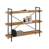 Casual Open Back Metal Frame Rectangular Bookcase Image - 5