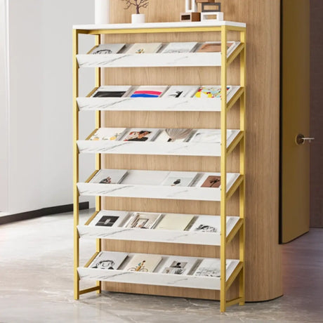 Casual Open Back Metal Frame Vertical Display Bookcase Image - 1