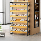 Casual Open Back Metal Frame Vertical Display Bookcase Image - 11