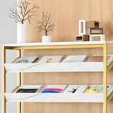 Casual Open Back Metal Frame Vertical Display Bookcase Image - 12