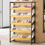 Casual Open Back Metal Frame Vertical Display Bookcase Image - 4