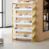 Casual Open Back Metal Frame Vertical Display Bookcase Image - 5