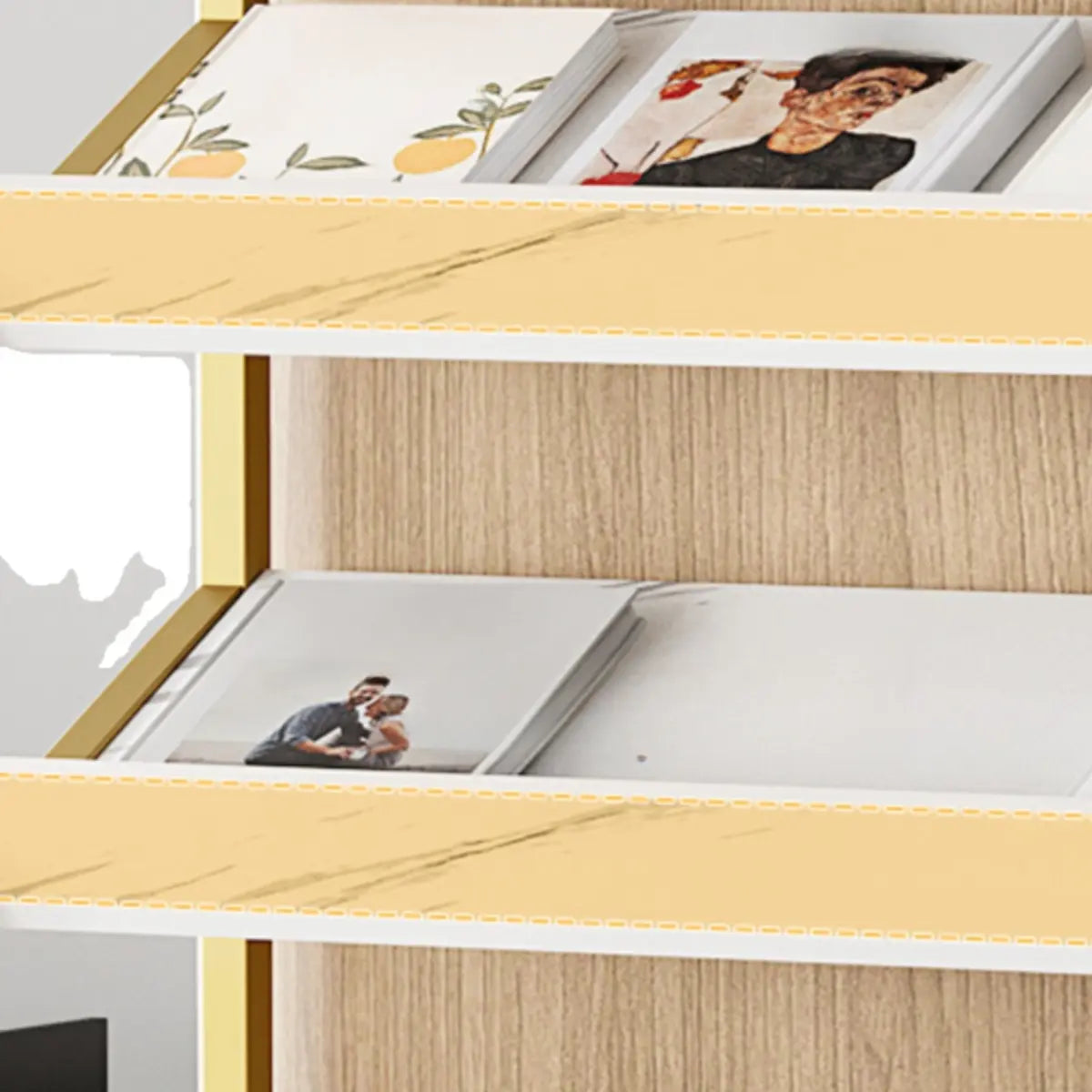 Casual Open Back Metal Frame Vertical Display Bookcase Image - 8