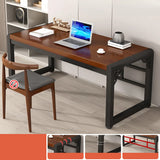 Casual Rectangular Timber Black Walnut Writing Desk Image - 2