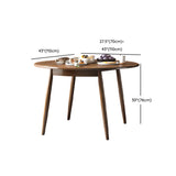 Casual Round Natural Wood Dining Table Drop Leaf Brown #size