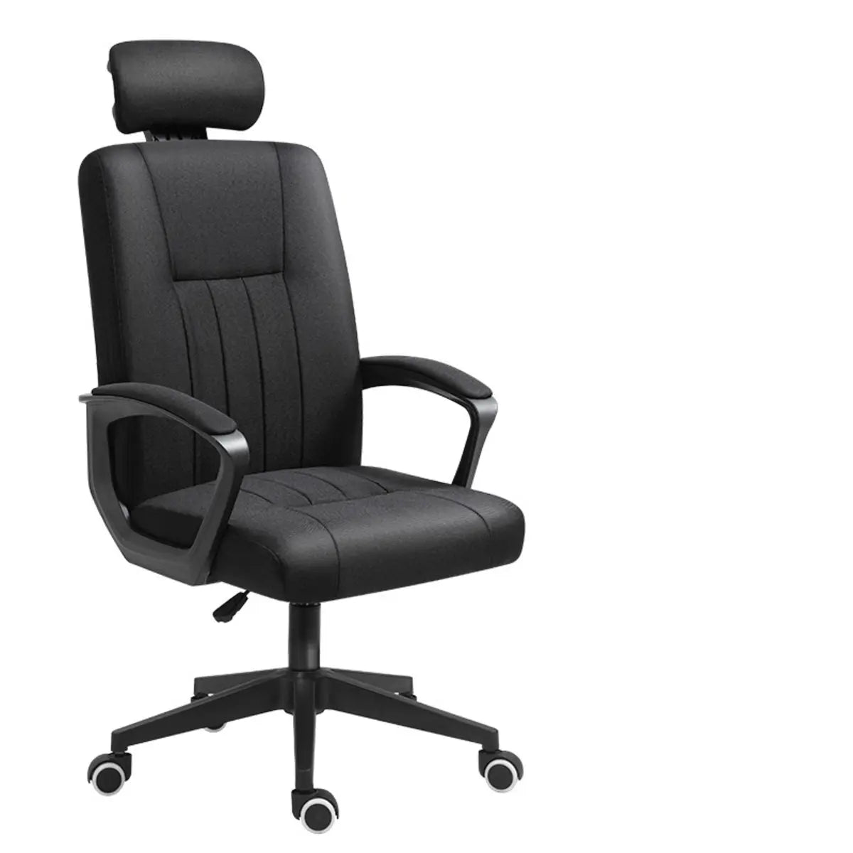 Casual Swivel Ergonomic High-Back Leather Office Chair Image - 12