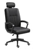 Casual Swivel Ergonomic High-Back Leather Office Chair Image - 12