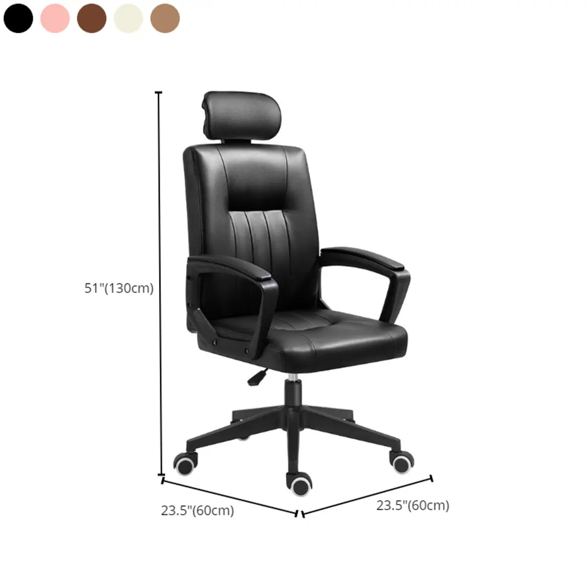 Casual Swivel Ergonomic High-Back Leather Office Chair 