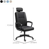 Casual Swivel Ergonomic High-Back Leather Office Chair Image - 20