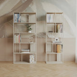 Casual White Alloy Frame Open Shelf Vertical Bookshelf Image - 1