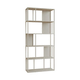 Casual White Alloy Frame Open Shelf Vertical Bookshelf Image - 10