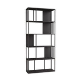 Casual White Alloy Frame Open Shelf Vertical Bookshelf Image - 11