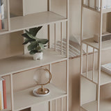 Casual White Alloy Frame Open Shelf Vertical Bookshelf Image - 13