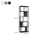 Casual White Alloy Frame Open Shelf Vertical Bookshelf #size