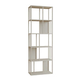 Casual White Alloy Frame Open Shelf Vertical Bookshelf Image - 2