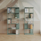 Casual White Alloy Frame Open Shelf Vertical Bookshelf Image - 4