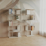 Casual White Alloy Frame Open Shelf Vertical Bookshelf Image - 6