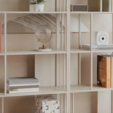 Casual White Alloy Frame Open Shelf Vertical Bookshelf Image - 8