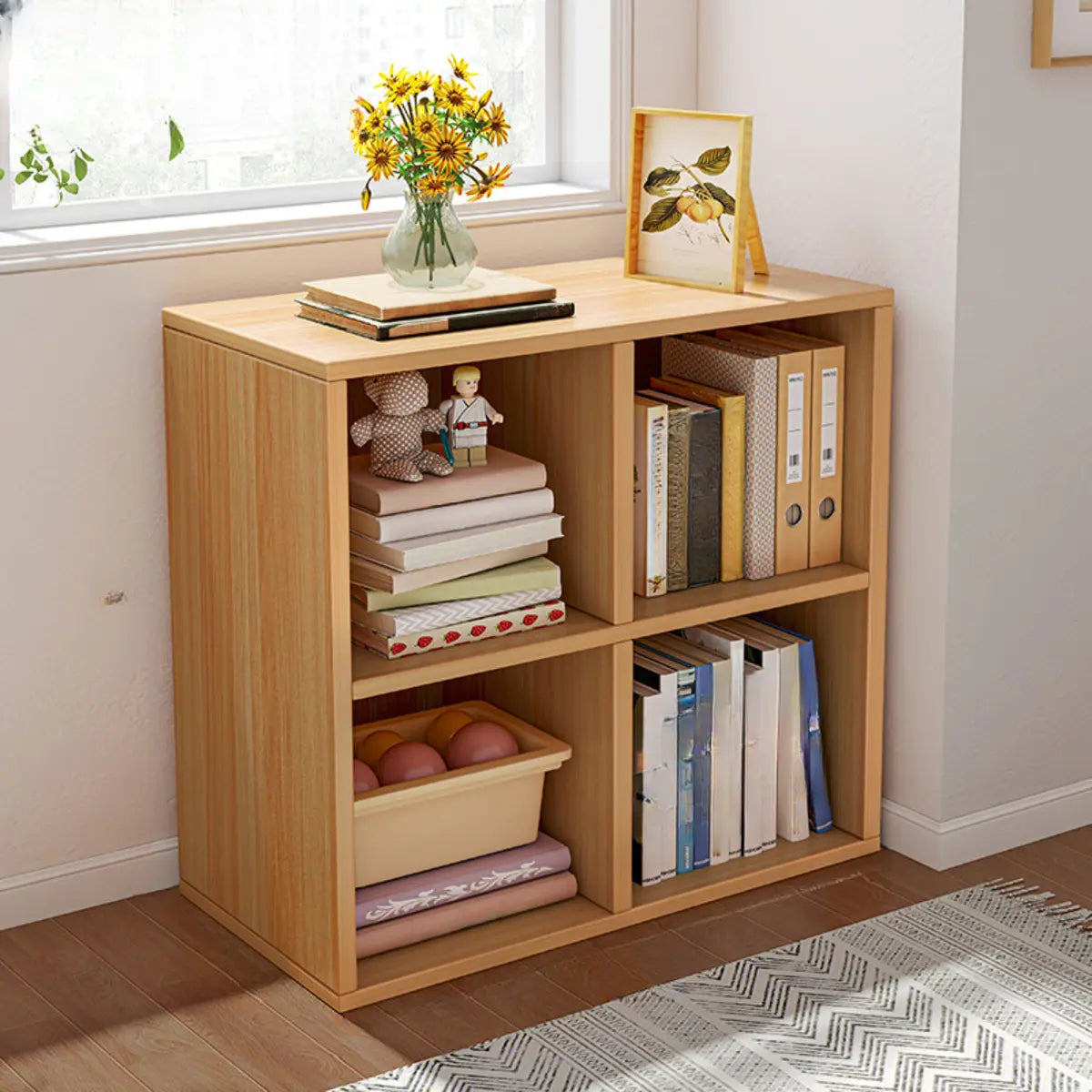 Casual White Closed Back Wood Vertical Wide Bookcase Image - 10