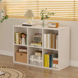 Casual White Closed Back Wood Vertical Wide Bookcase Image - 13