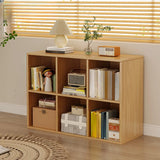 Casual White Closed Back Wood Vertical Wide Bookcase Image - 14