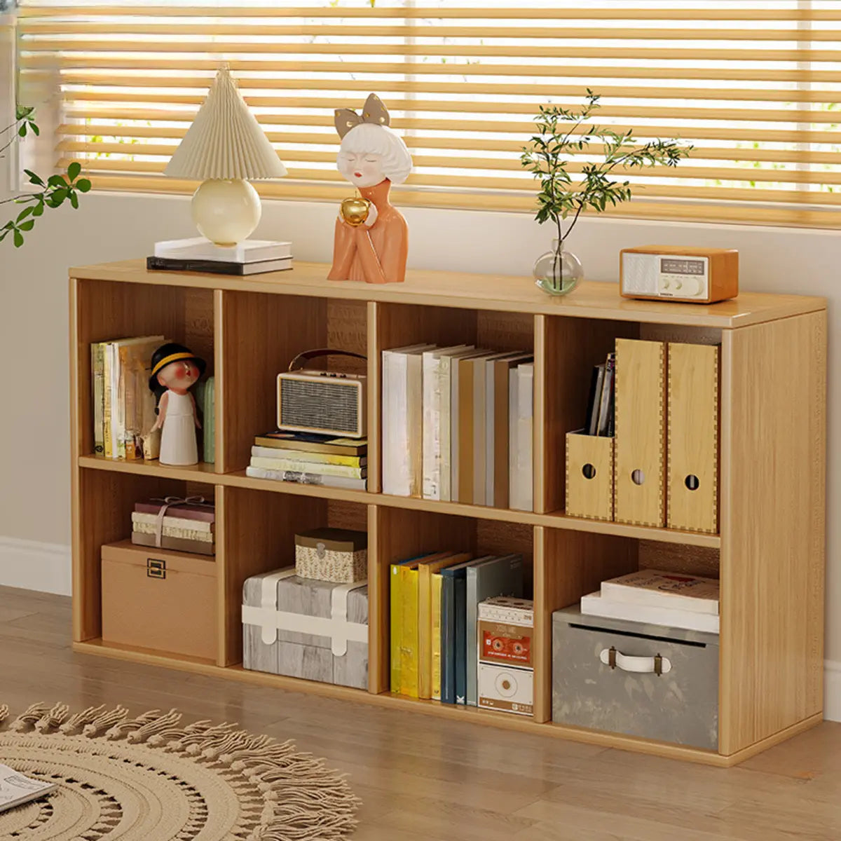 Casual White Closed Back Wood Vertical Wide Bookcase Image - 16